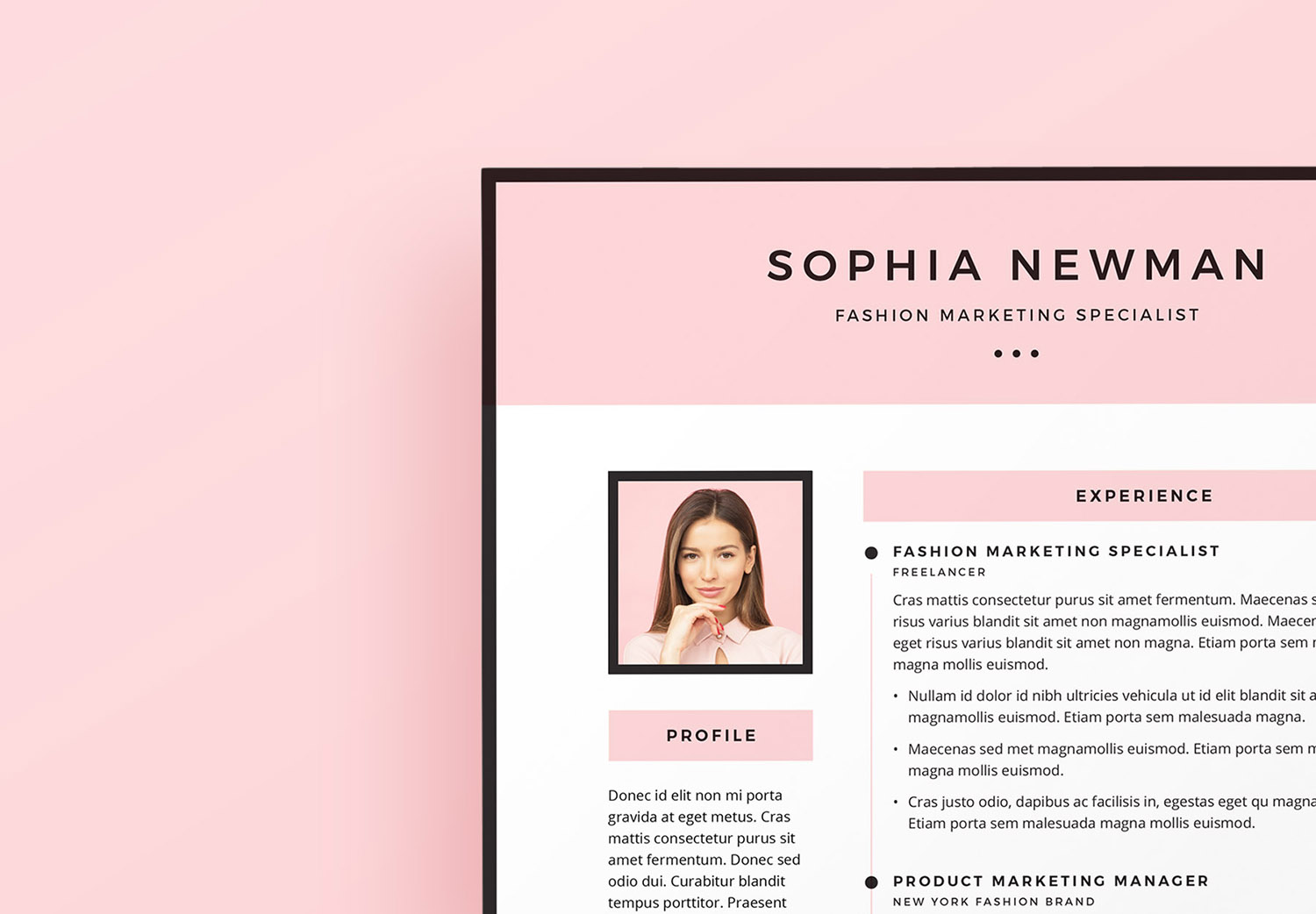 Classic Resume Template Typography